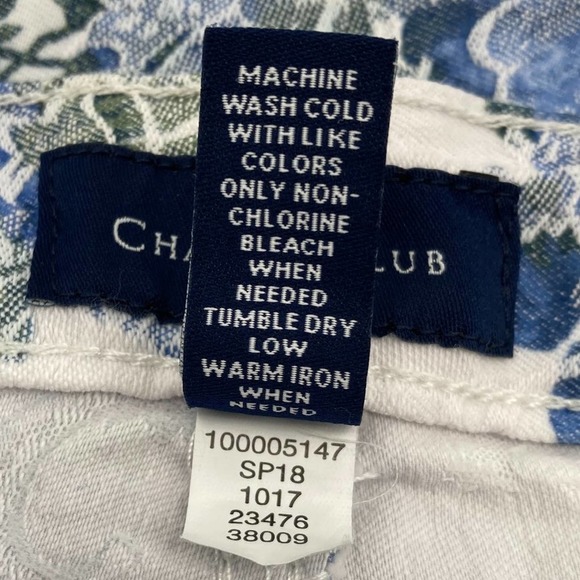 Charter Club Blue Floral Bristol Skinny Ankle Jeans - Picture 9 of 9